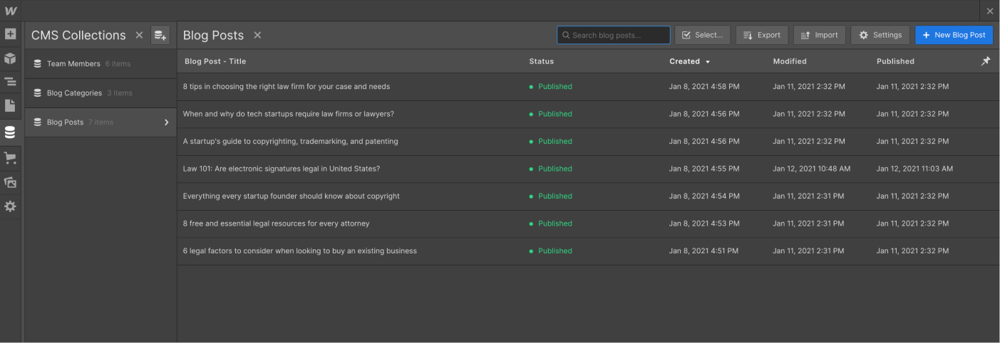 CMS Collection - Law Firm Webflow Template