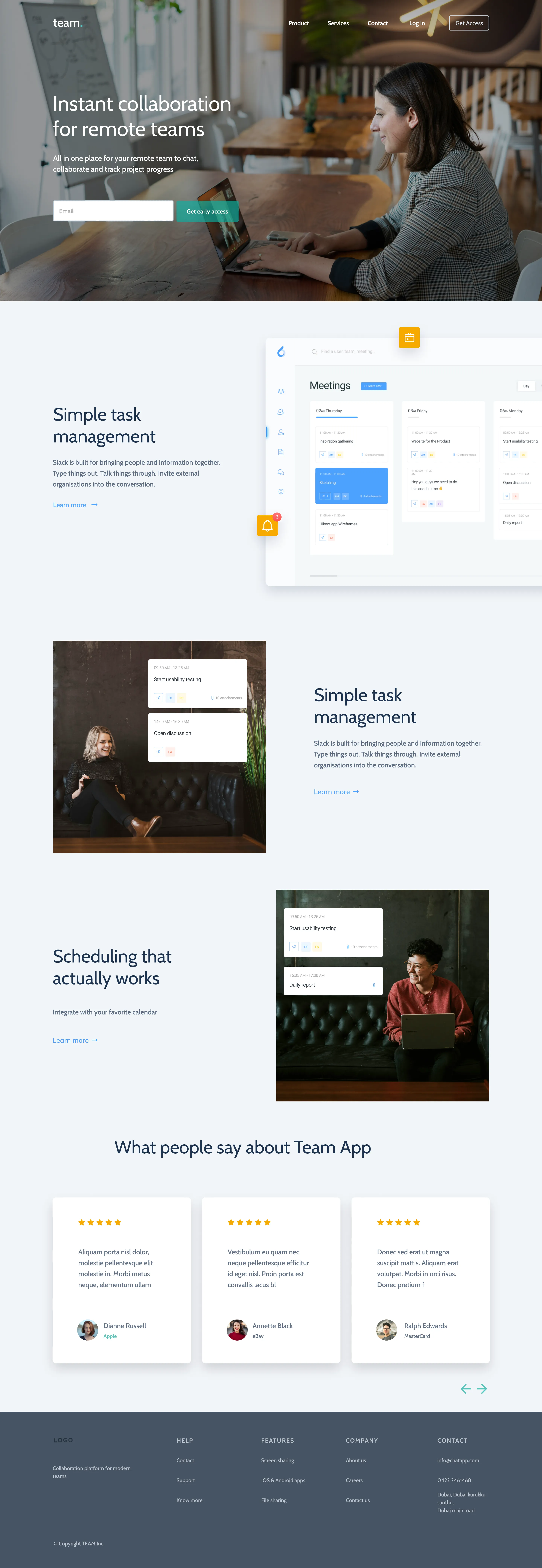Image of Team app, a team collaboration application