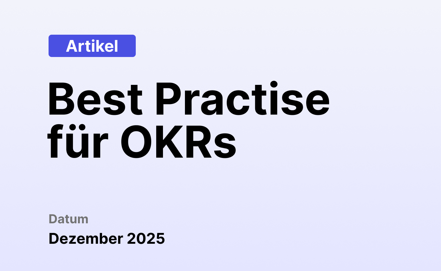 Best Practise für OKRs