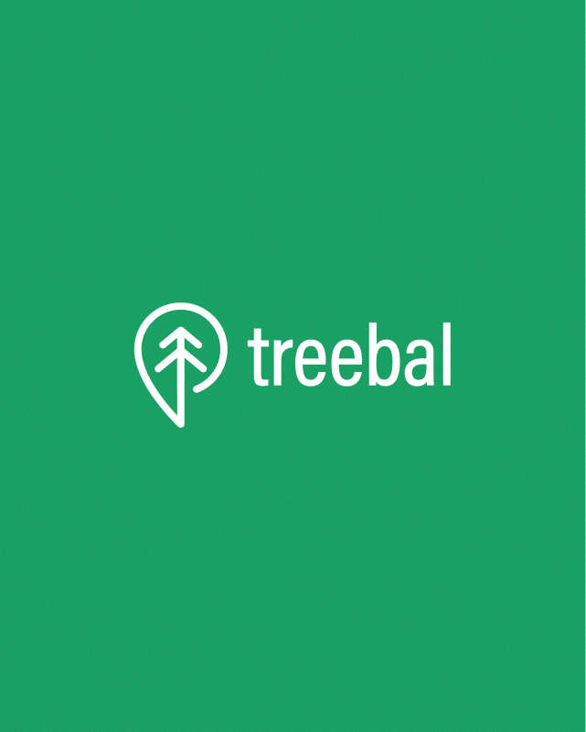 Treebal project thumbnail. Green background with Treebal logo