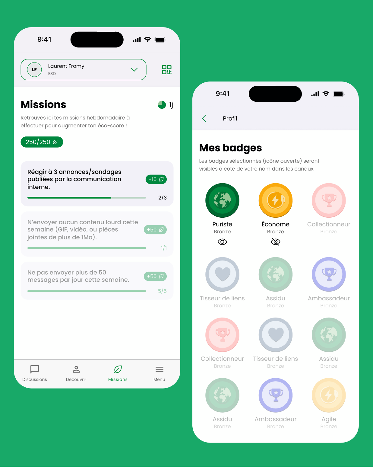 Treebal application screen mockups