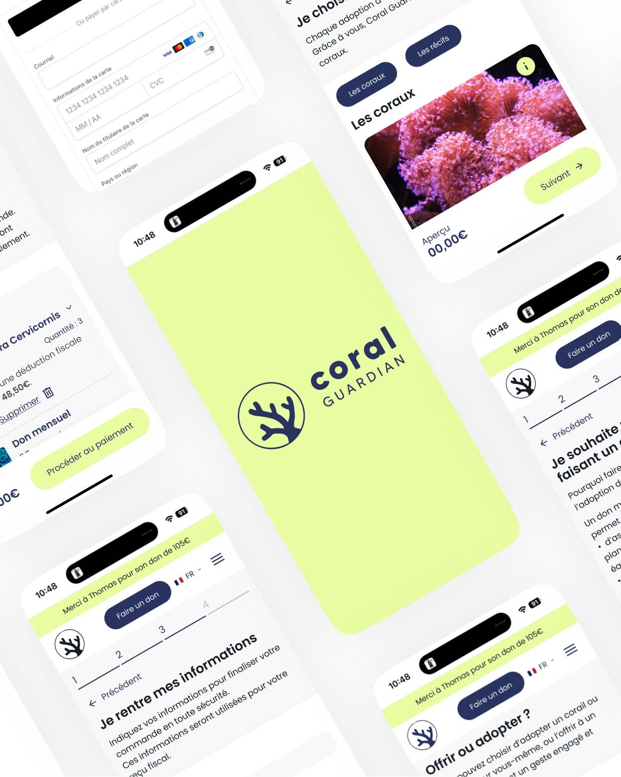 Coral Guardian tunnel screen mockups