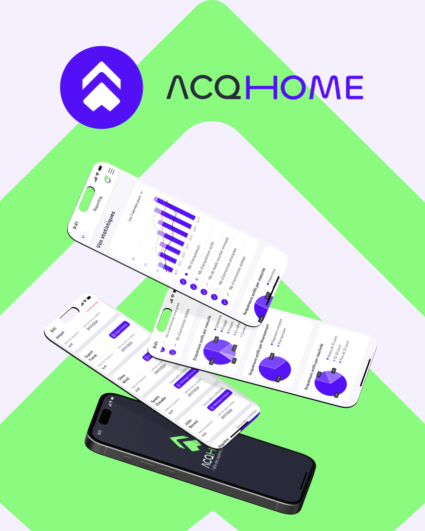 Thumbnail Acqhome, mockups with app screens