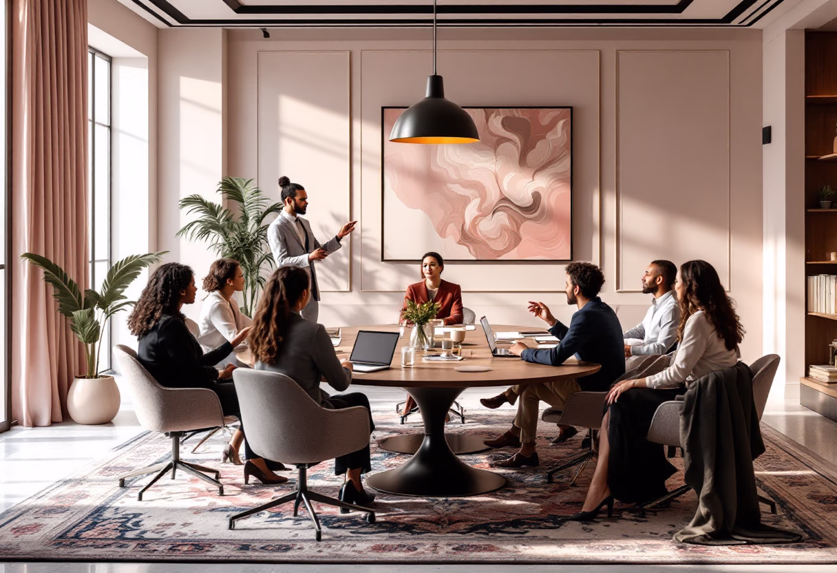 image of team discussion (for a hr tech)