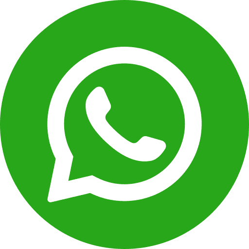 Icono de WhatsApp con un teléfono blanco dentro de un globo de mensaje sobre un fondo circular verde.