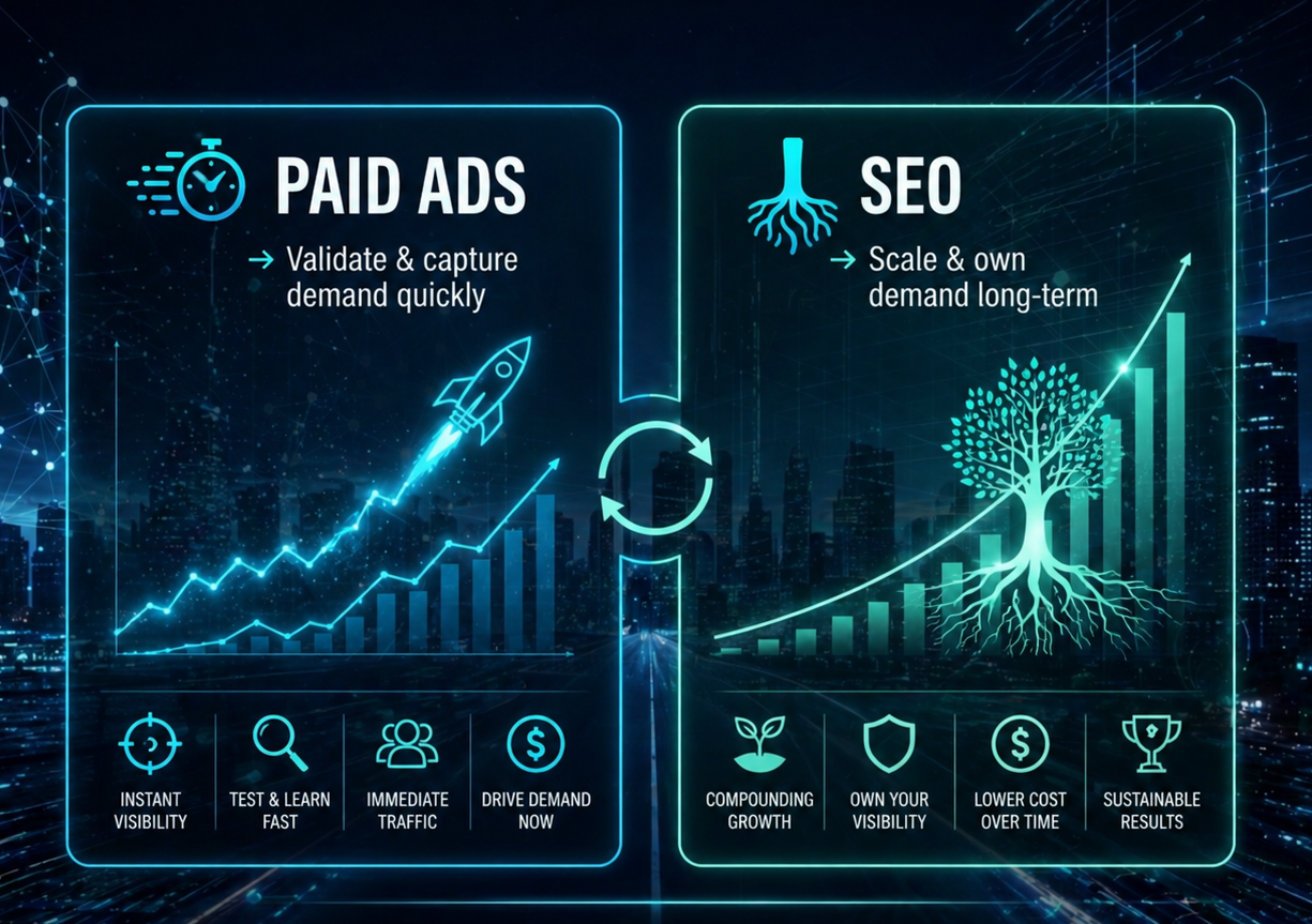 Paid Ads vs SEO — How they work together as a system