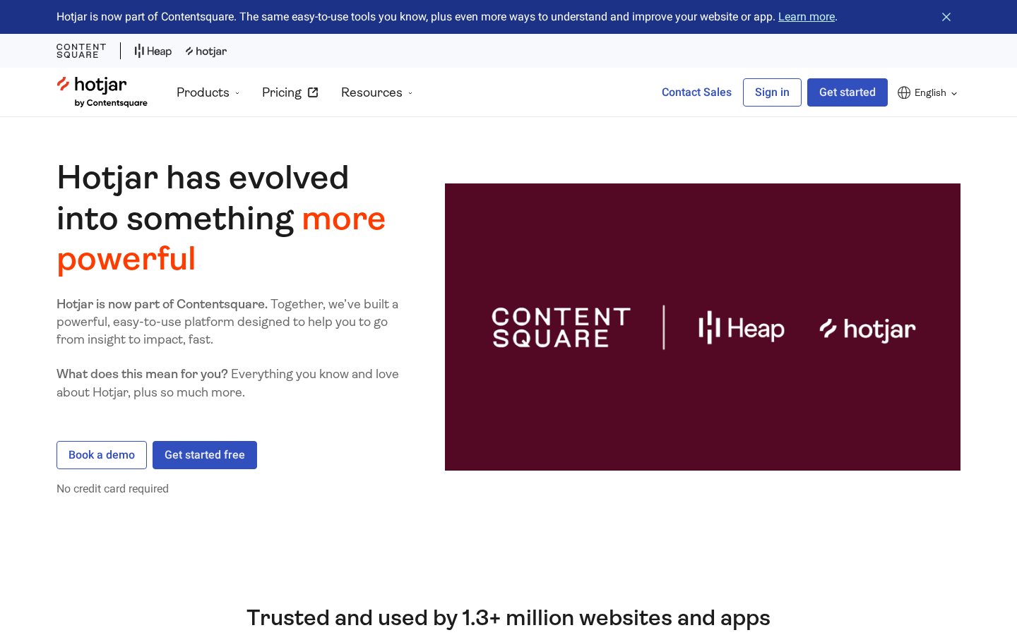 Hotjar homepage - visitor feedback, heatmaps, and session recordings