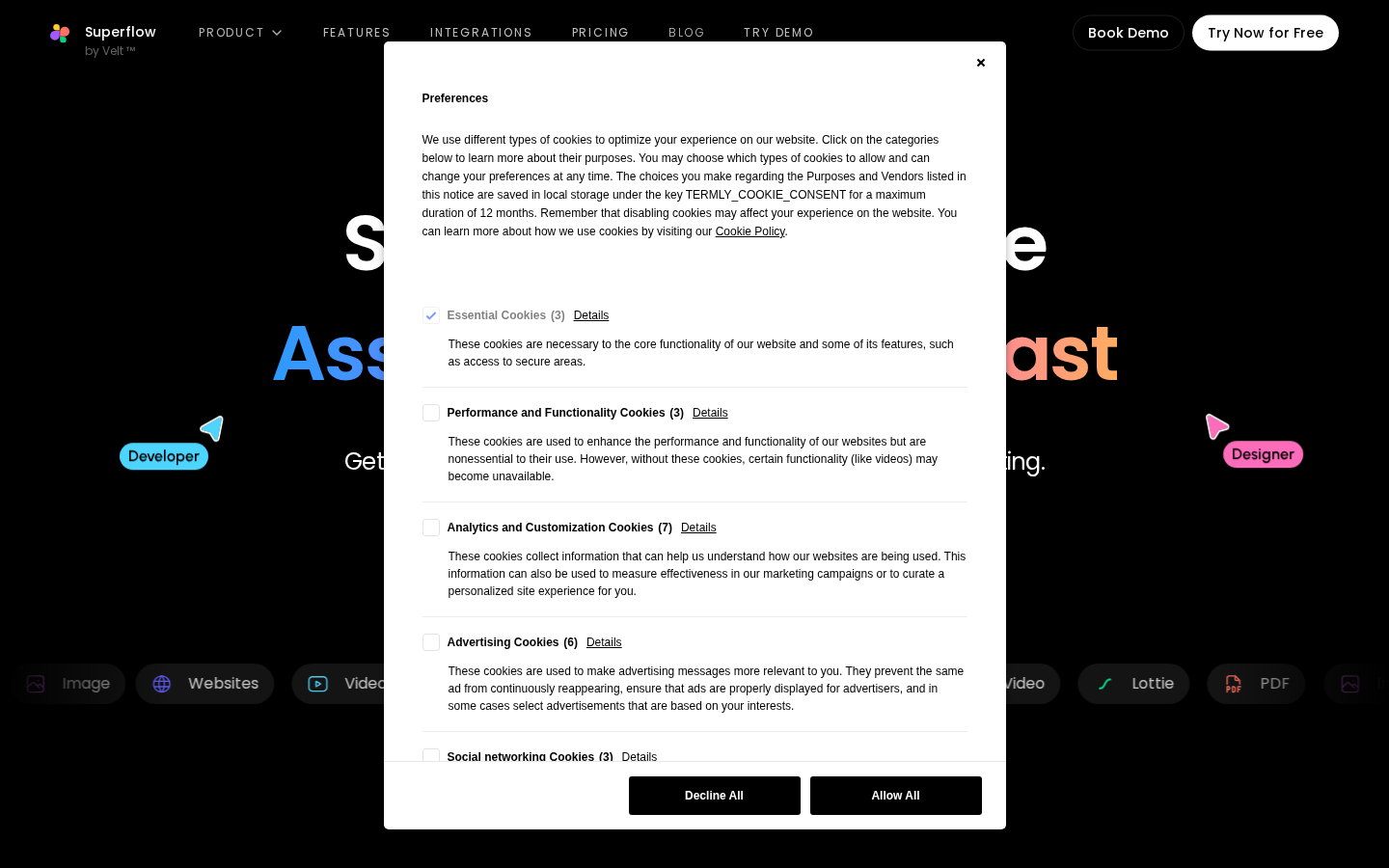 Superflow homepage - real-time website collaboration platform