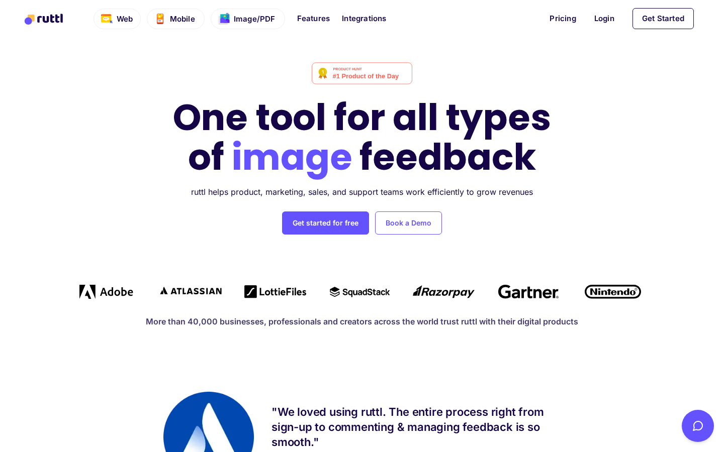 Ruttl homepage - live website editing and feedback tool