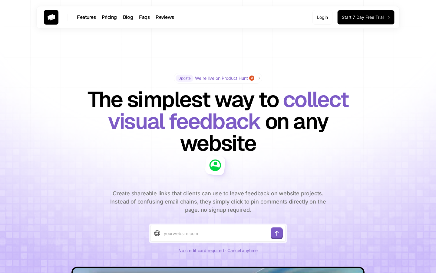 Commentblocks homepage - visual website feedback tool for agencies