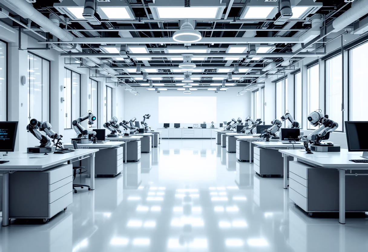 image of a bright and clean open ai robotics lab [background image]