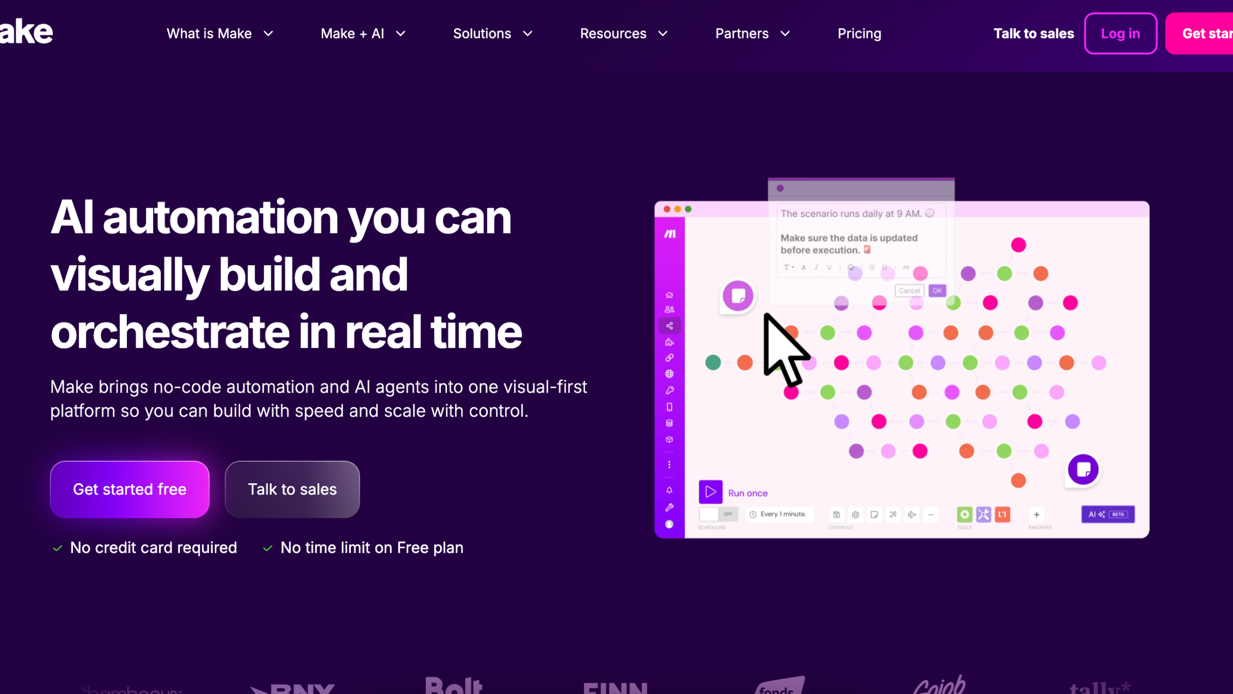 Logo DeineAutomation, 3 rotierte weiße Balken auf dunklem Hintergrund