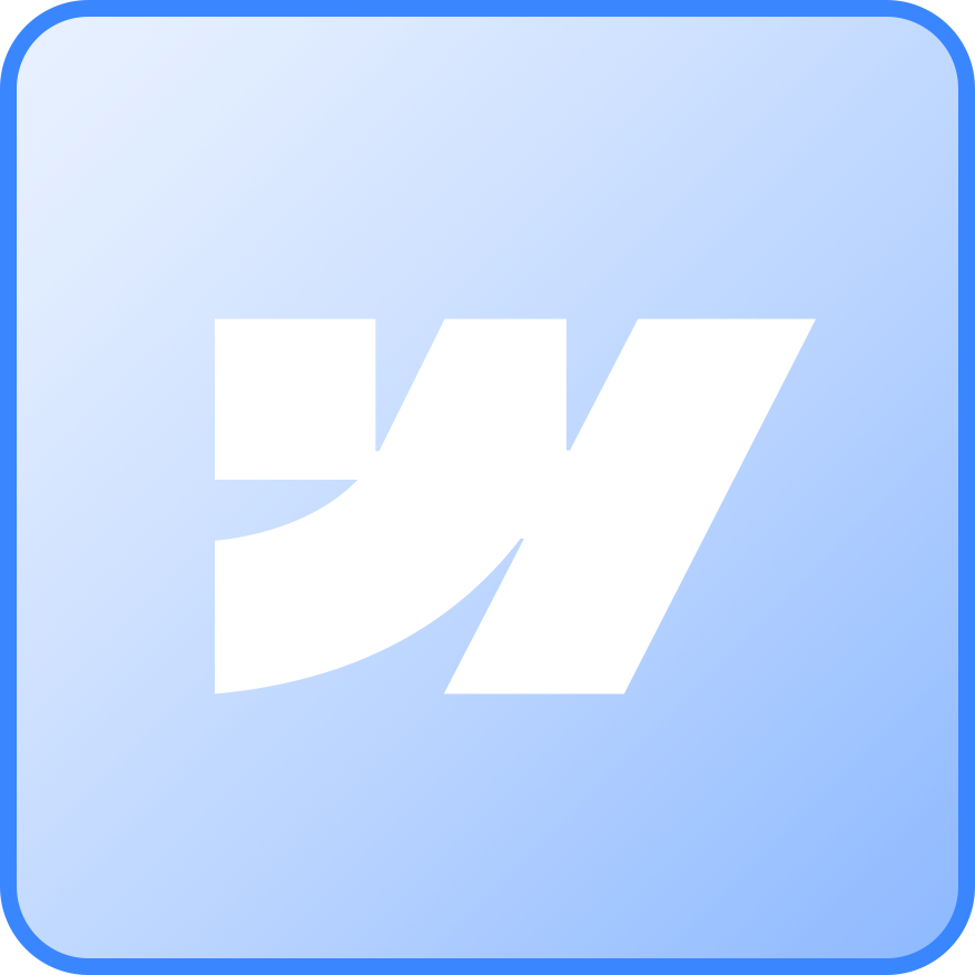webflow icon "w" inside blue rounded square