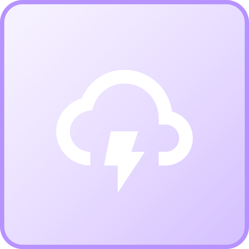 lighting cloud inside purple rounded square
