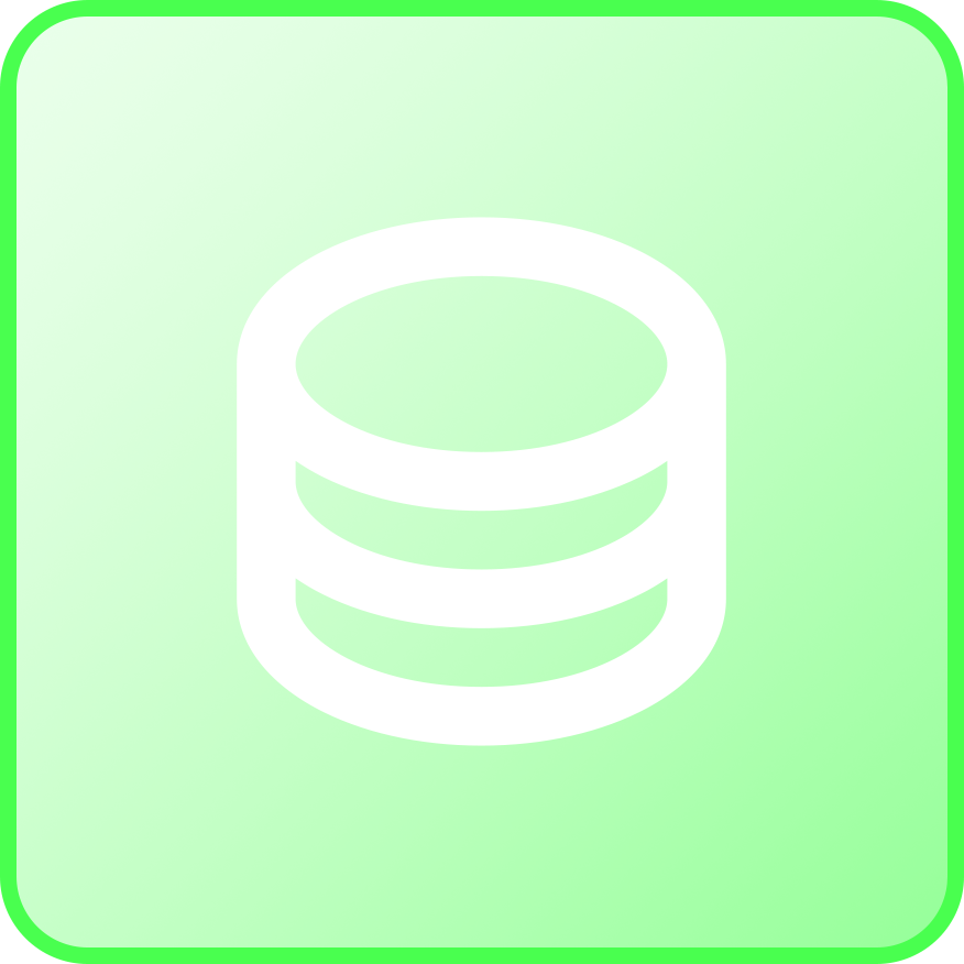 data stack icon shown inside green rounded square