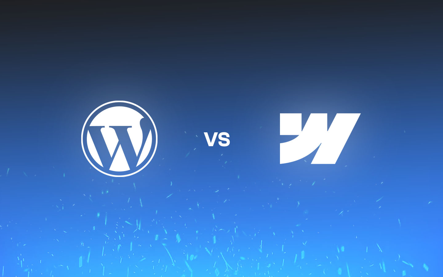 logos of Webflow and Wordpress side by side in Verses fashion