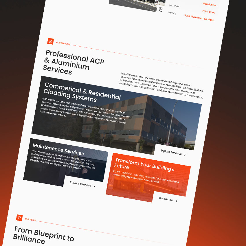panelab website service area on dark background