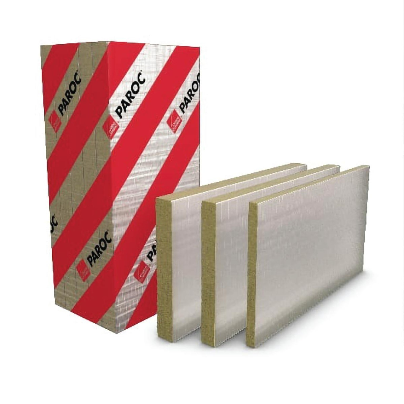 PAROC-verpakking met foliebeklede platen van minerale wol