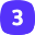 Blue circle with the white number 3 centered inside.