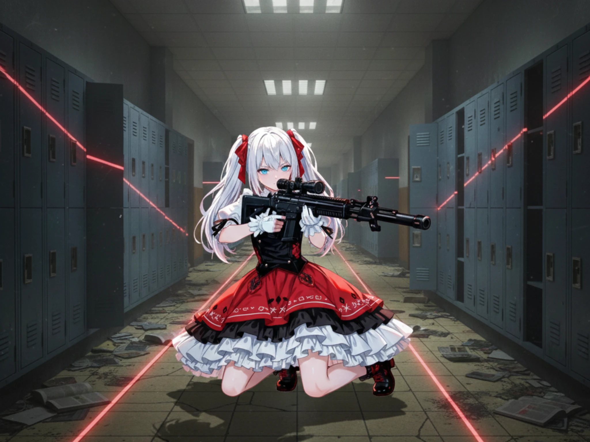 Mina Crossveil is a disciplined marksman from a nearby town, a survivor whose precision and tactical calm make her a dangerous ally.