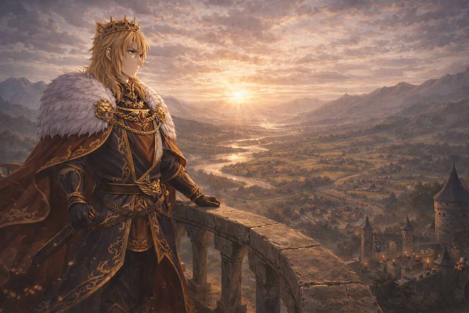 King Kael Draven rules a fragile kingdom where diplomacy and power must remain balanced, carrying the weight of peace while shadows gather beyond the throne.