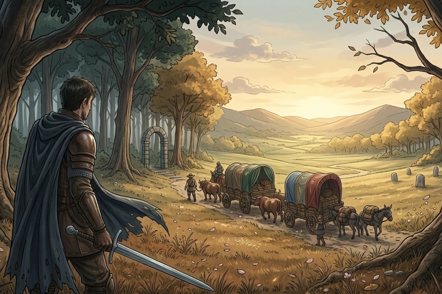 A quiet traveler leaves the Blossom Grove behind. The Soldier poster captures the moment he returns to the road beyond the forest.