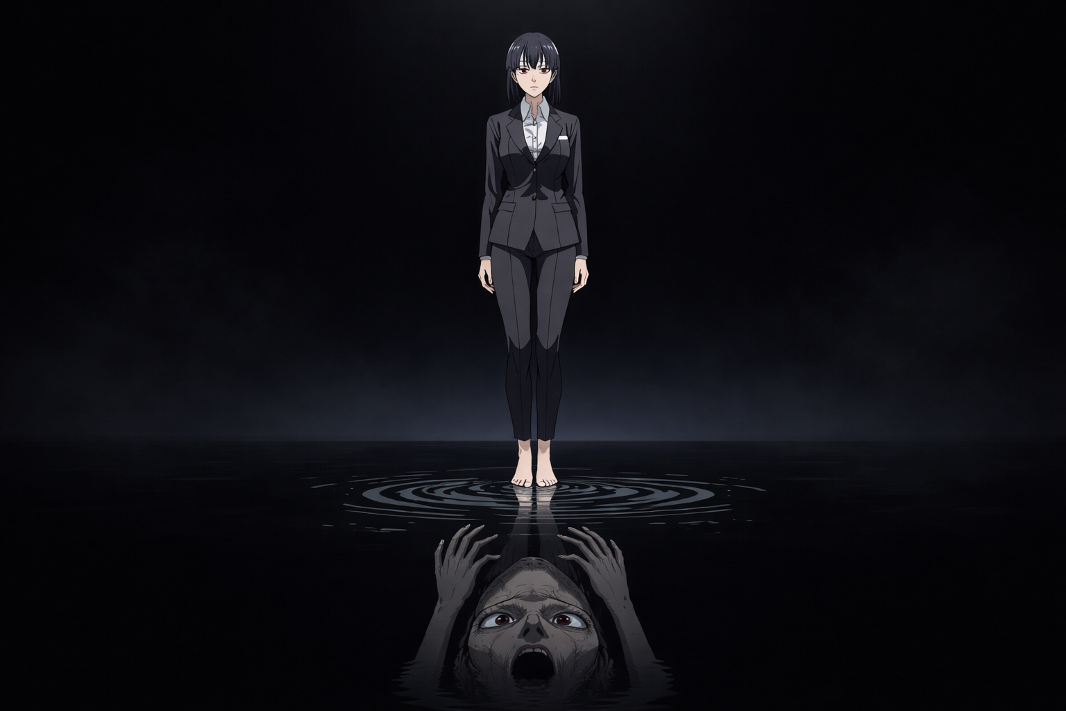 A quiet distortion in the reflection. The Mirror Replacement doesn’t hunt—it waits, watching from the other side until the moment it steps out and takes your place.