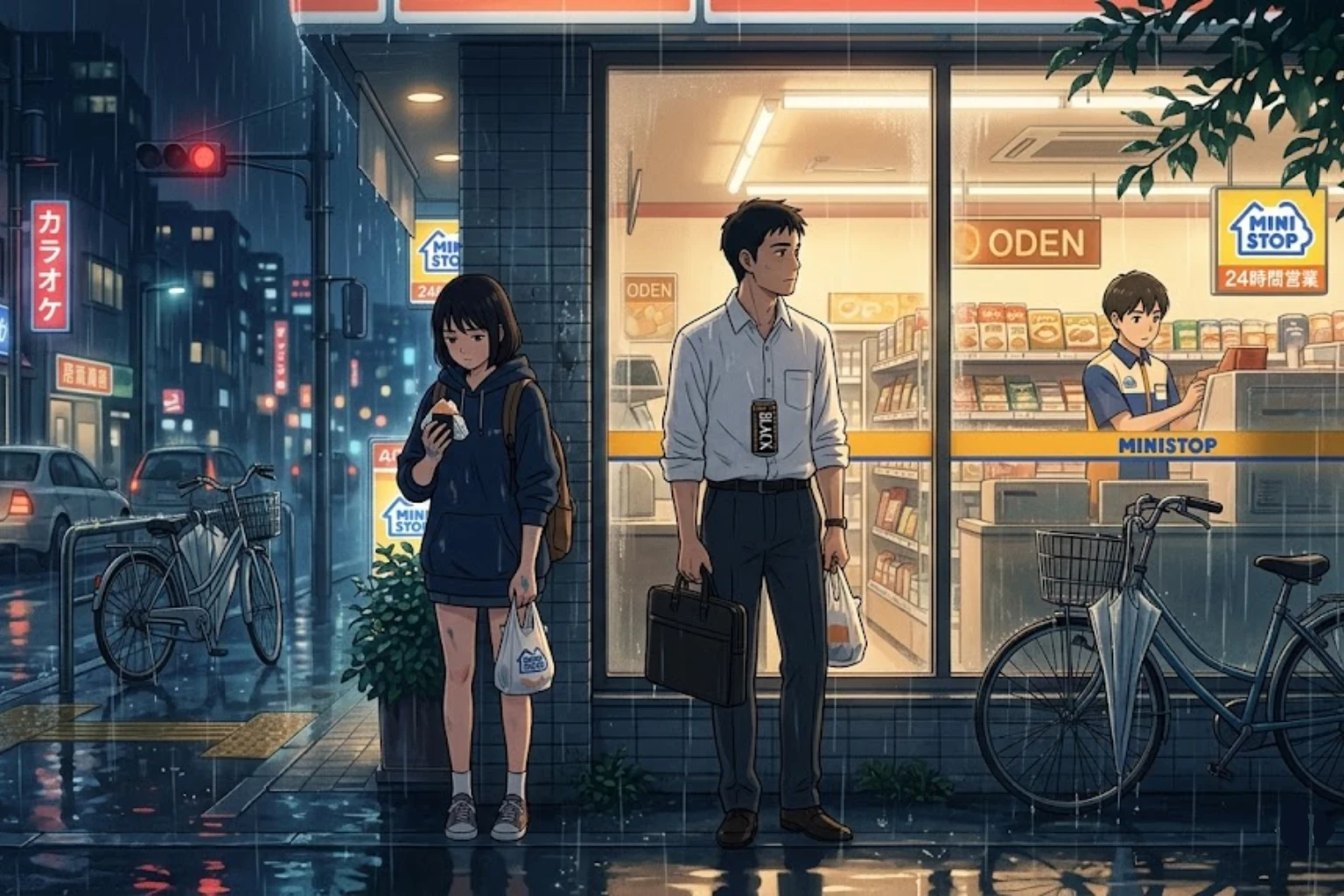 Convenience Store in the Rain