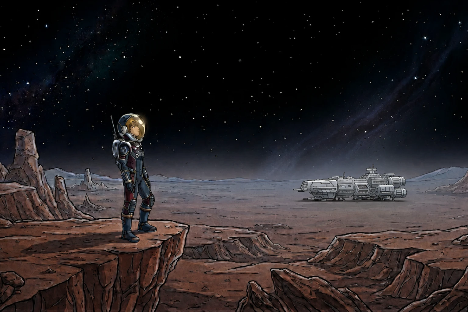 Seven academy cadets wake aboard a damaged training ship and must find their way home from beyond known space.