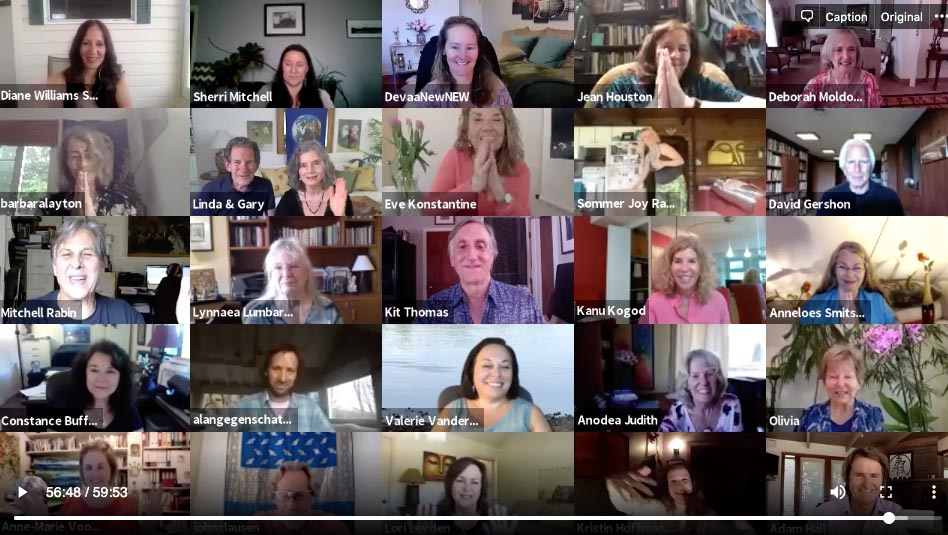happy group on zoom