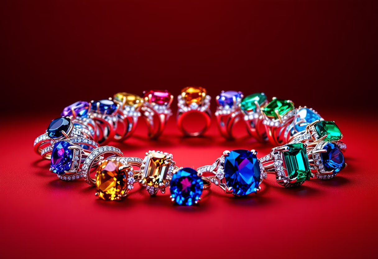 image of a rings collection for a jewelry store