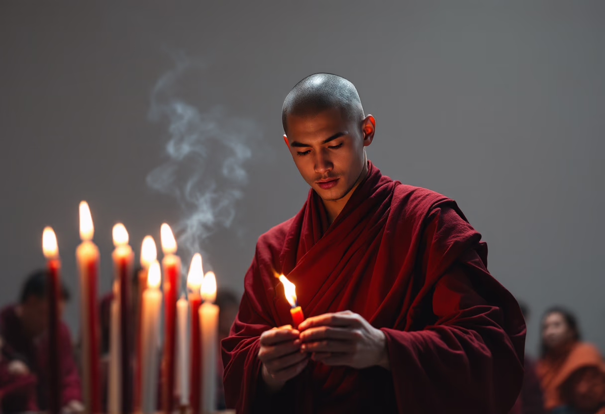 image of ceremony preparation (for a buddhist monasteries & temple)