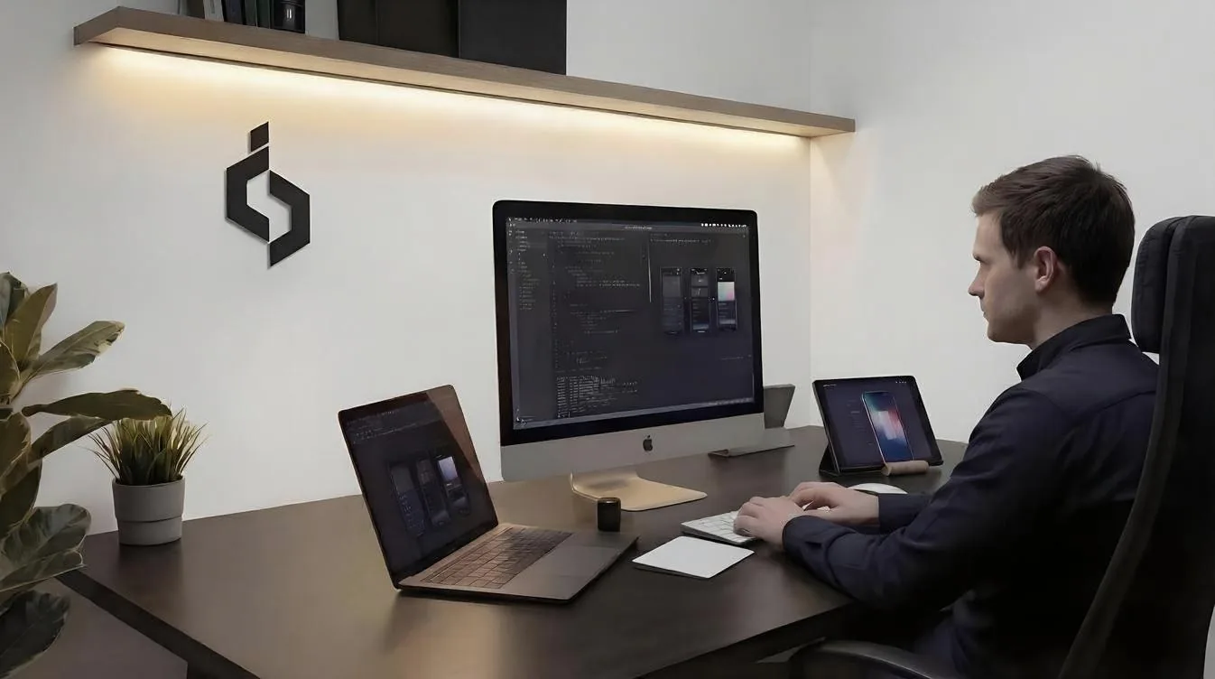 Developer workstation illustrating DigitalCorp's application development service