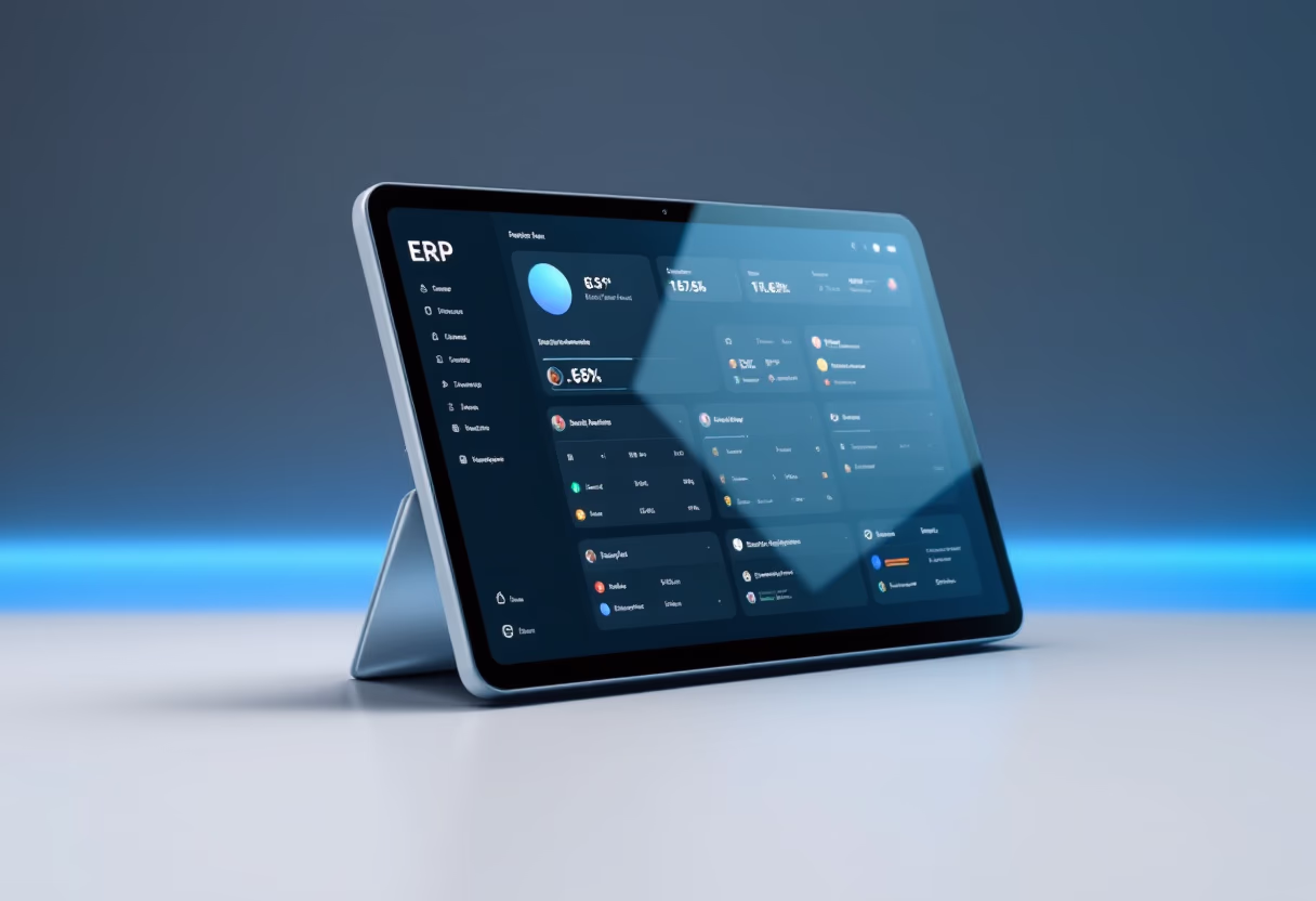 [interface] image of software interface on a tablet for an erp company