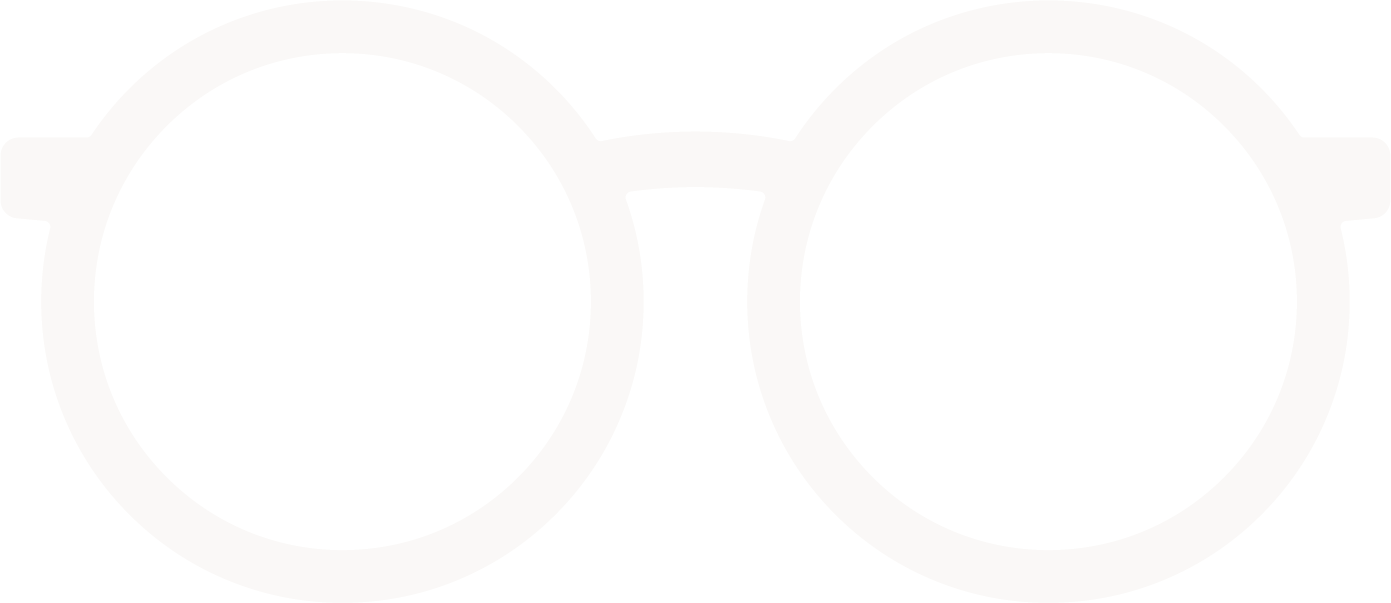 Two overlapping white circular shapes on a white background