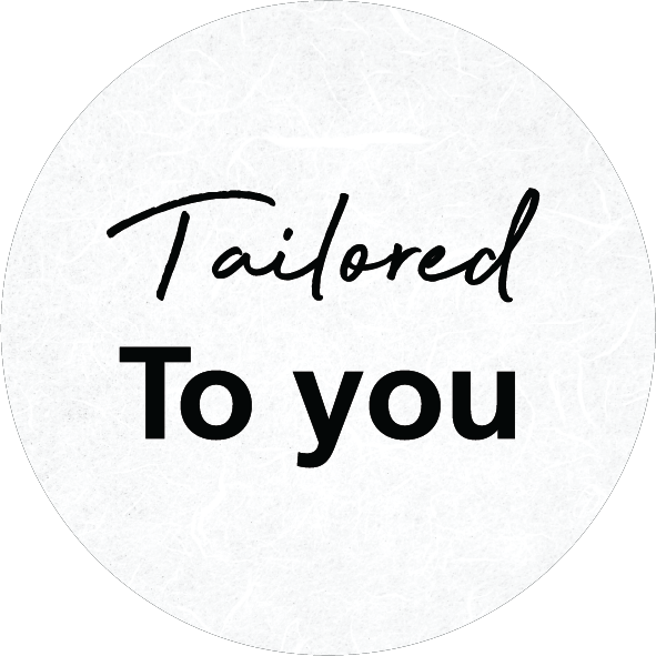 Tailored To You logo in black and white circular design