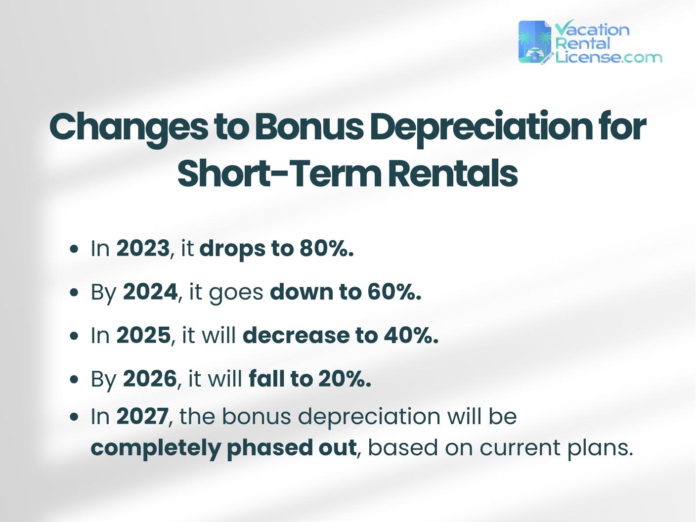 Changes to Bonus Depreciation for Short-Term Rentals