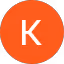 Oranssilla pohjalla valkoinen K-kirjain.