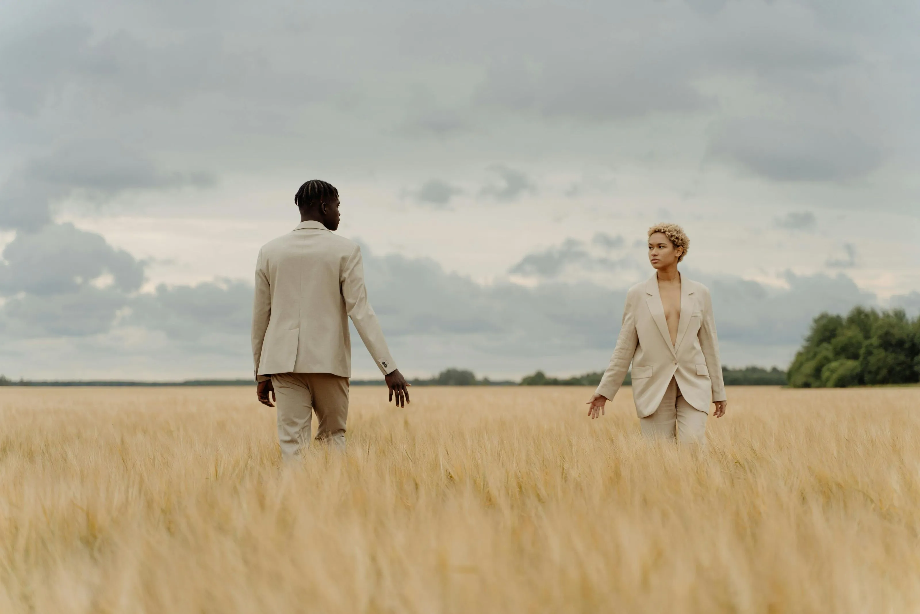 Man and woman in a field