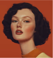 Close-up of a person with eyes closed, wrapped in translucent white fabric against a blue background.