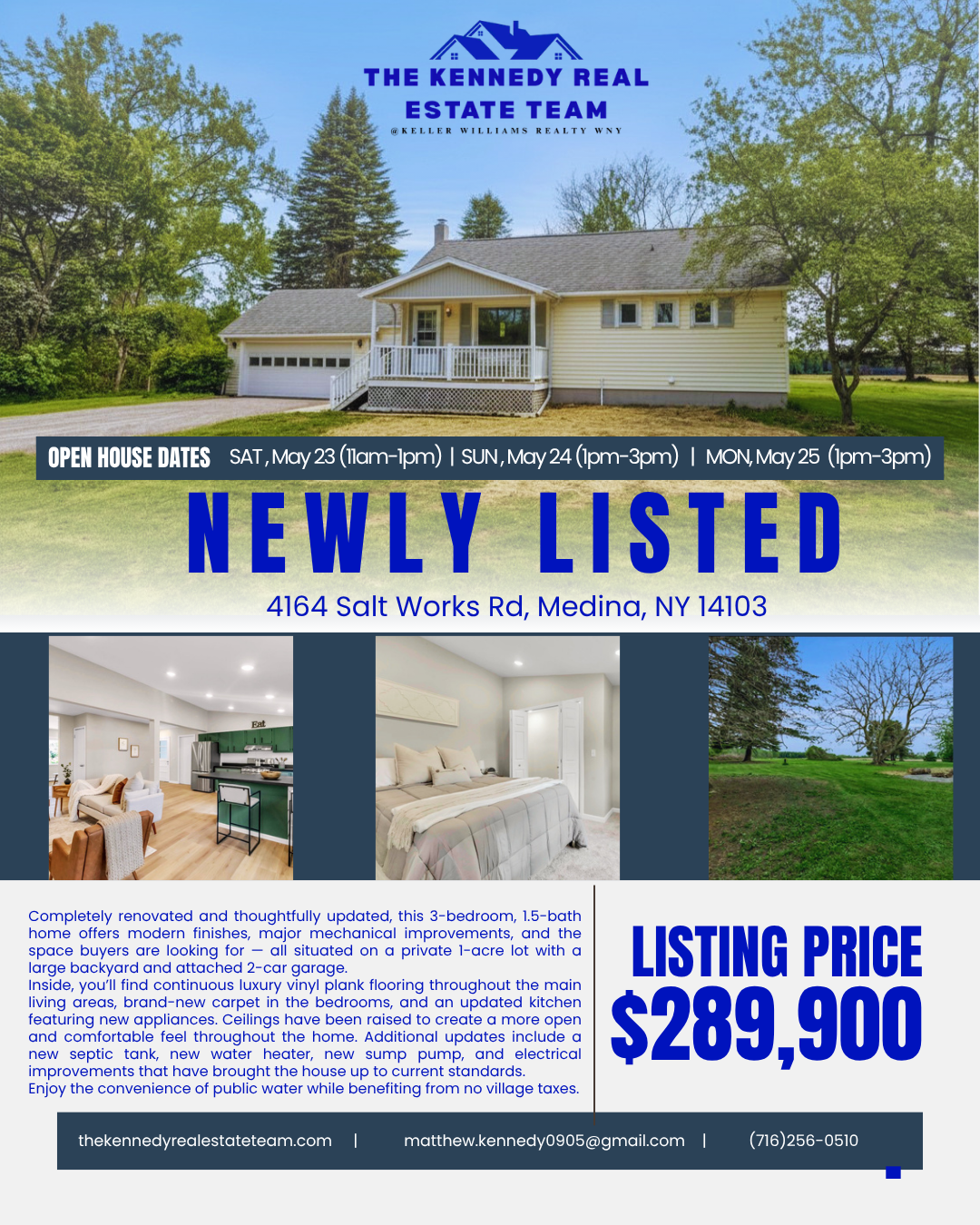 Open House 4164 Salt Works Rd, Medina, NY flyer