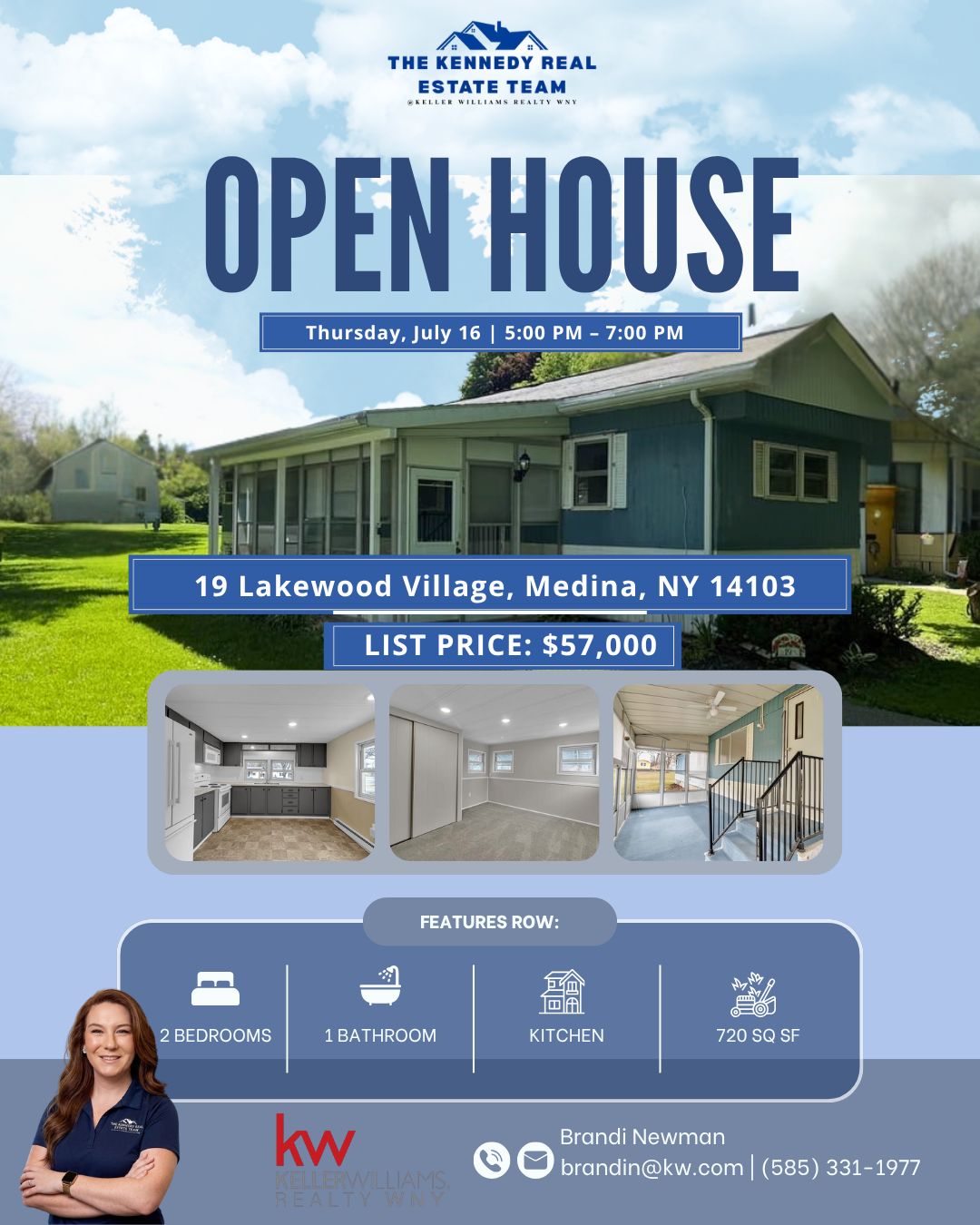 Open House 19 Lakewood Village, Medina, NY flyer