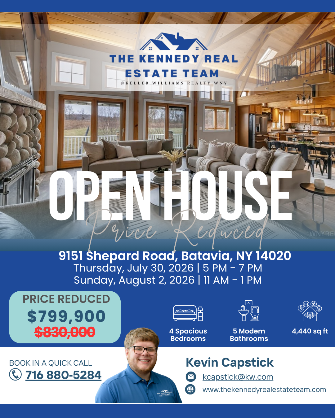 Price Reduced Open House 9151 Shepard Road, Batavia, NY flyer