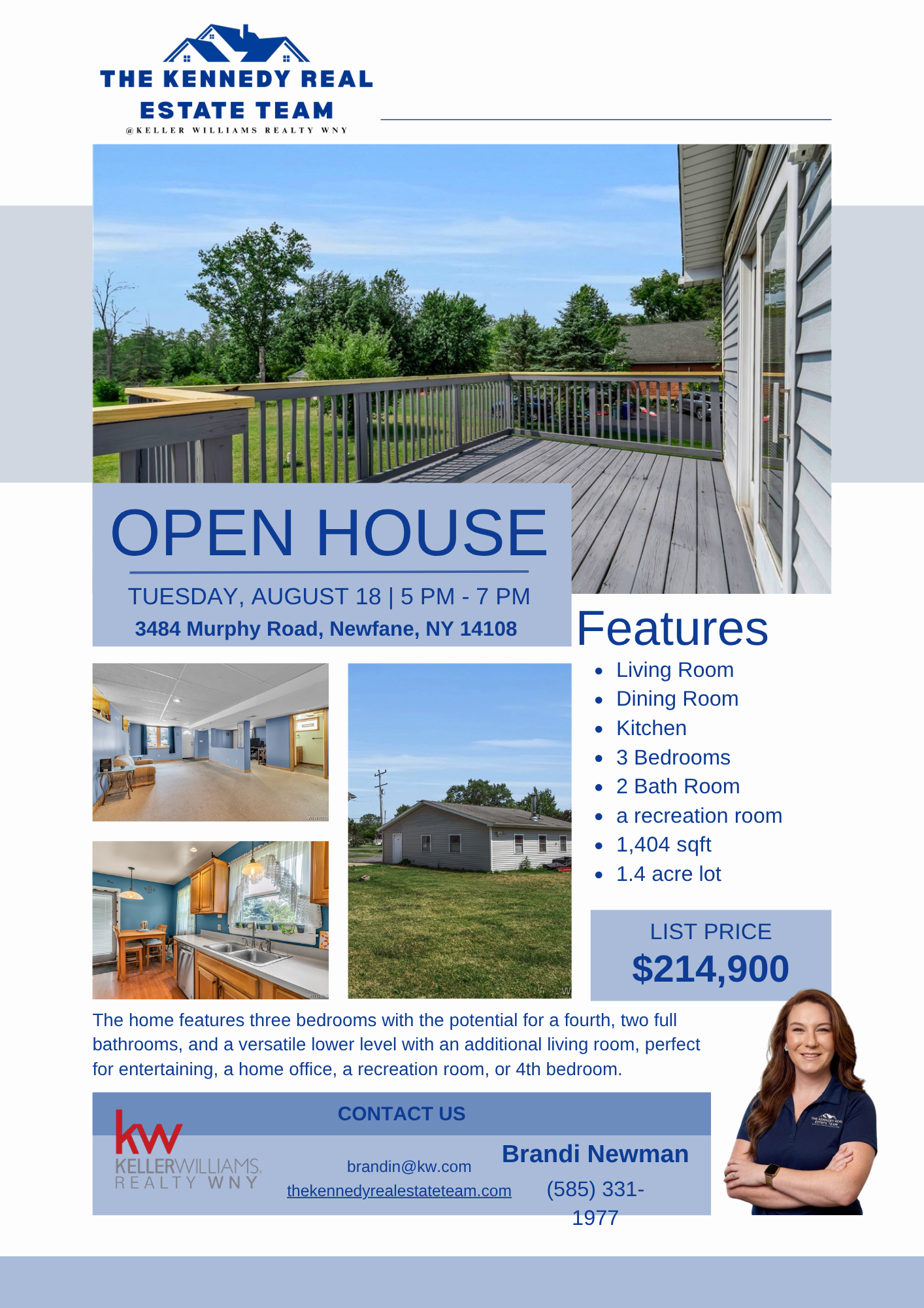 Price Reduced Open House 3484 Murphy Road, Newfane, NY flyer