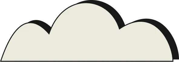 Simple beige cloud icon with a black shadow on a transparent background.