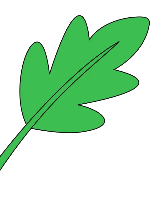 Illustration of a yellow flower with a blue center and green stem with one leaf.