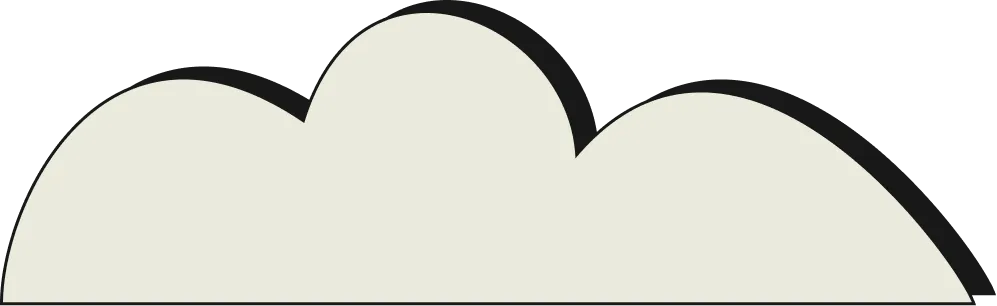 White cloud with a small red and black ladybug on top against a transparent background.