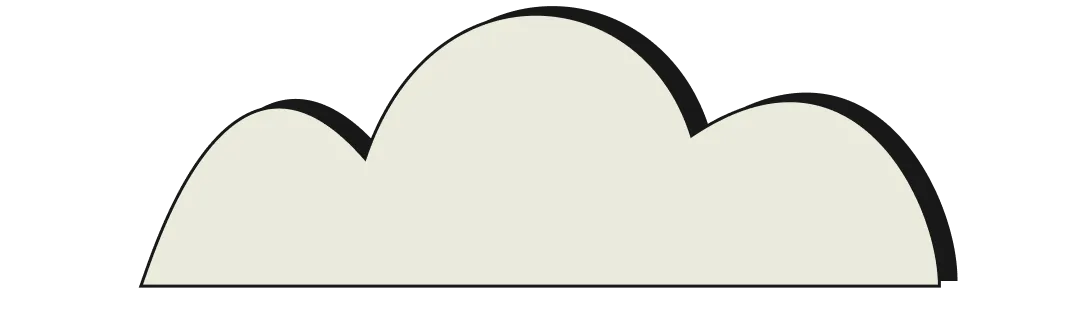 White cloud with a small red and black ladybug on top against a transparent background.