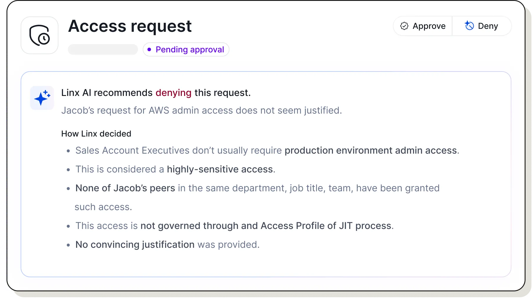 Dashboard showing identity and assets inventory with charts on open issues trends, open issues by type, human and non-human identity risks, and identity breakdown by resource.