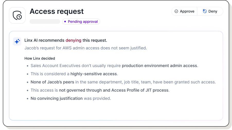 Dashboard showing identity and assets inventory with charts on open issues trends, open issues by type, human and non-human identity risks, and identity breakdown by resource.